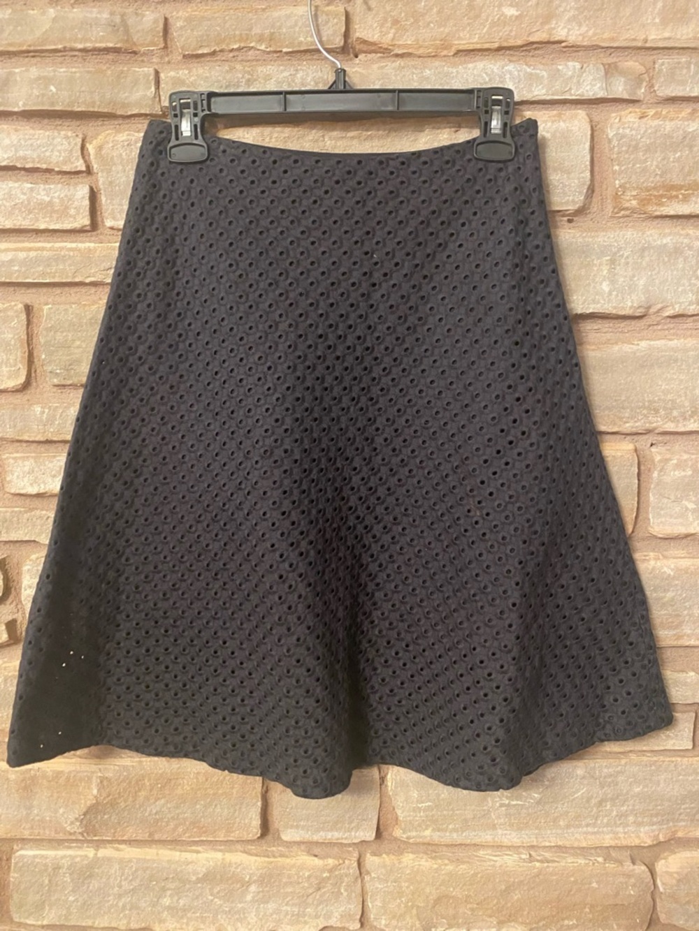 Theory Black Skirt with an all- over eyelet Size 0